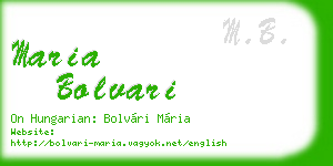 maria bolvari business card
